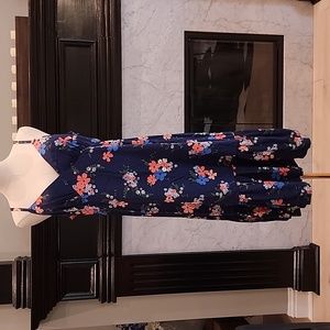 NWT Michael Michael Kors Size L Navy Blue Floral Slip Dress